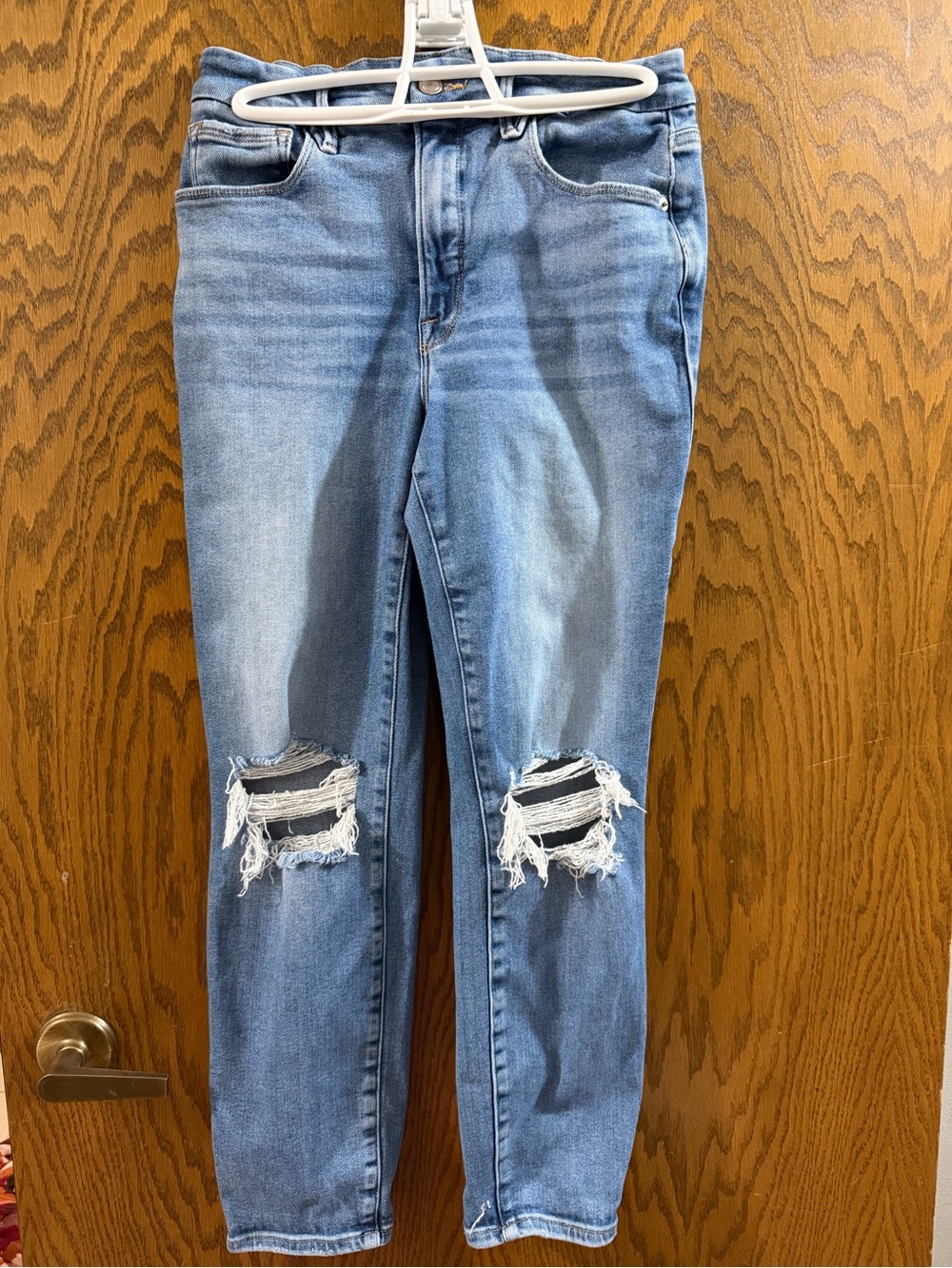 Good American Light Blue Distressed Women's Jeans Size 10/30